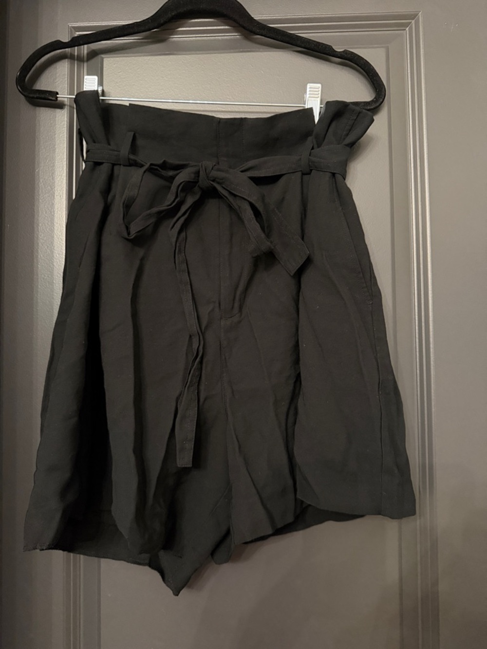 A New Day Women’s Black Paperbag Waist Skirt with Tie